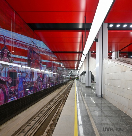 Изображение выполненных работ: УФ-печать на стекле — Станция метро Изображение выполненных работ: УФ-печать на стекле — Станция метро-1